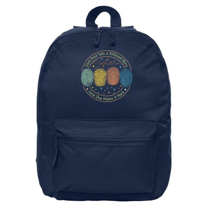 Fingerprint Autism Each Print Tells A Different Story 16 in Basic Backpack