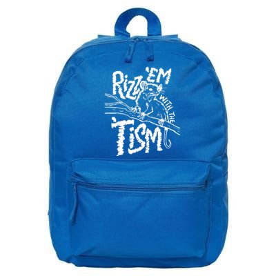 Funny Autismrizz Em With The Tism Funny Gift 16 in Basic Backpack