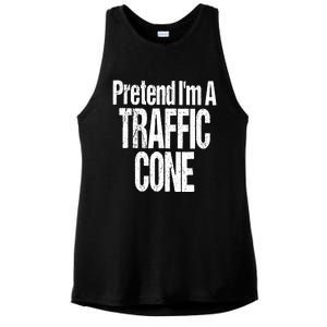 Fun And Easy Halloween Costume Orange Pretend Traffic Cone Ladies PosiCharge Tri-Blend Wicking Tank