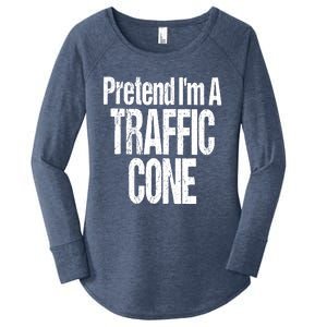 Fun And Easy Halloween Costume Orange Pretend Traffic Cone Women's Perfect Tri Tunic Long Sleeve Shirt