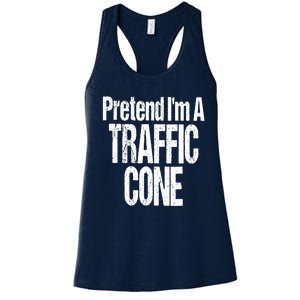 Fun And Easy Halloween Costume Orange Pretend Traffic Cone Women's Racerback Tank