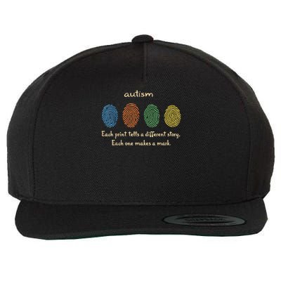 Fingerprint Autism Each Print Tells A Different Story Wool Snapback Cap