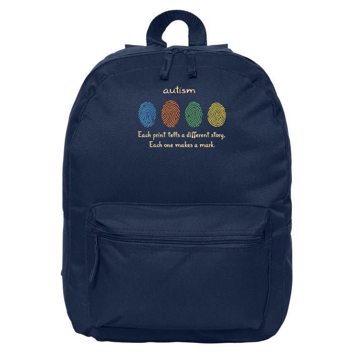 Fingerprint Autism Each Print Tells A Different Story 16 in Basic Backpack