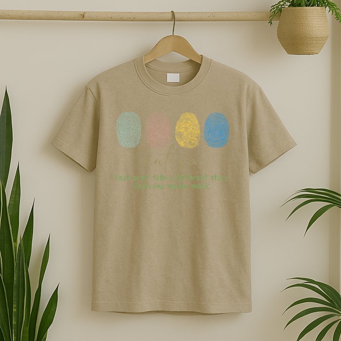 Fingerprint Autism Each Print Tells A Different Story T-Shirt