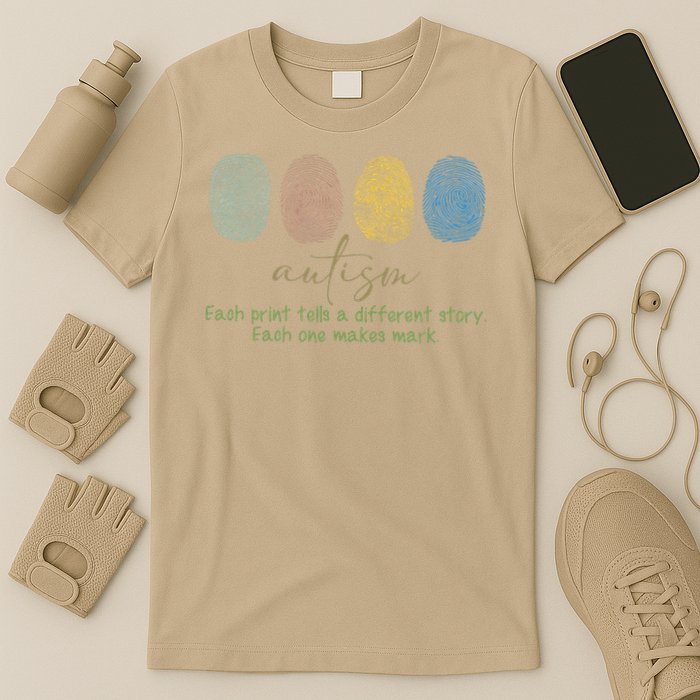 Fingerprint Autism Each Print Tells A Different Story T-Shirt