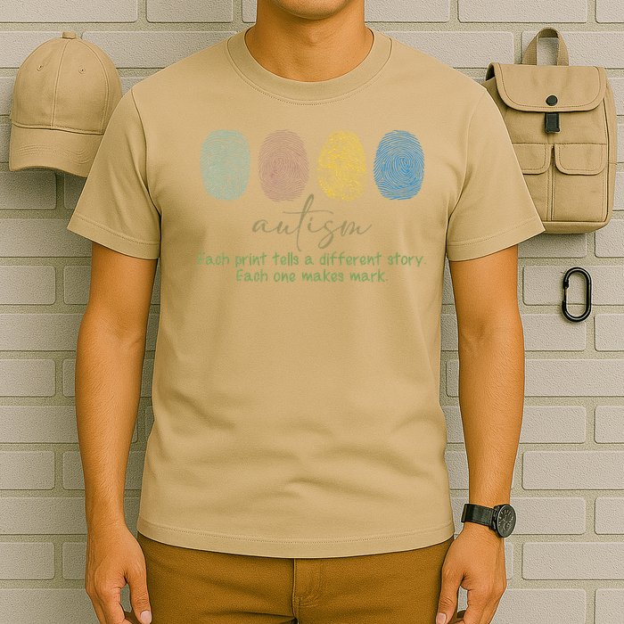 Fingerprint Autism Each Print Tells A Different Story T-Shirt