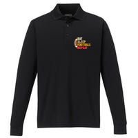 Funny American Football For Football Player Performance Long Sleeve Polo