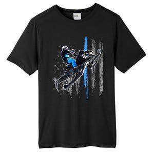 Funny American Flag Snowmobile Snowmobile Riding Gift Tall Fusion ChromaSoft Performance T-Shirt