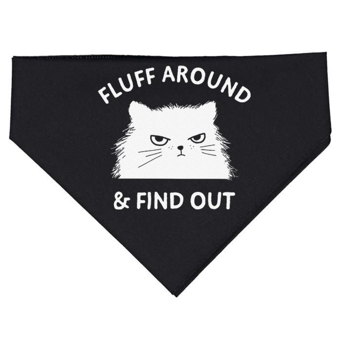 Fluff Around Funny Sarcastic Cat Lady Quote Humor USA-Made Doggie Bandana