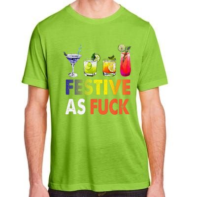 Festive As F Ck Funny Christmas Holiday Cocktail Drinking Adult ChromaSoft Performance T-Shirt