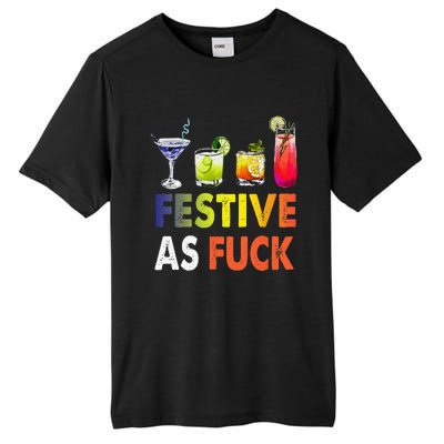 Festive As F Ck Funny Christmas Holiday Cocktail Drinking Tall Fusion ChromaSoft Performance T-Shirt