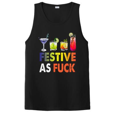 Festive As F Ck Funny Christmas Holiday Cocktail Drinking PosiCharge Competitor Tank