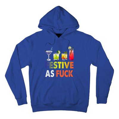 Festive As F Ck Funny Christmas Holiday Cocktail Drinking Hoodie