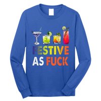 Festive As F Ck Funny Christmas Holiday Cocktail Drinking Long Sleeve Shirt