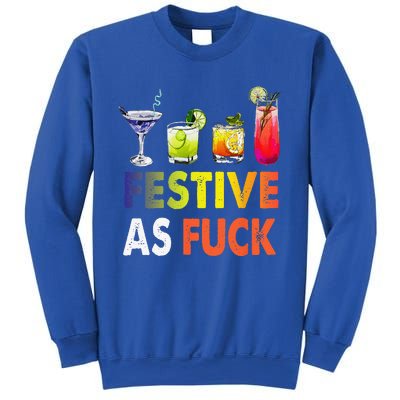 Festive As F Ck Funny Christmas Holiday Cocktail Drinking Sweatshirt