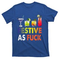 Festive As F Ck Funny Christmas Holiday Cocktail Drinking T-Shirt