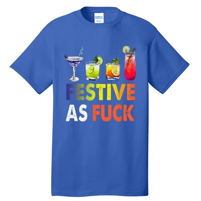 Festive As F Ck Funny Christmas Holiday Cocktail Drinking Tall T-Shirt