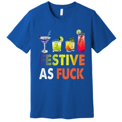 Festive As F Ck Funny Christmas Holiday Cocktail Drinking Premium T-Shirt