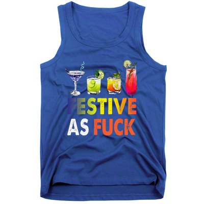 Festive As F Ck Funny Christmas Holiday Cocktail Drinking Tank Top