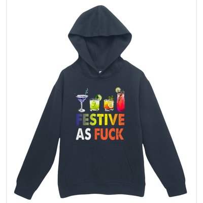 Festive As F Ck Funny Christmas Holiday Cocktail Drinking Urban Pullover Hoodie