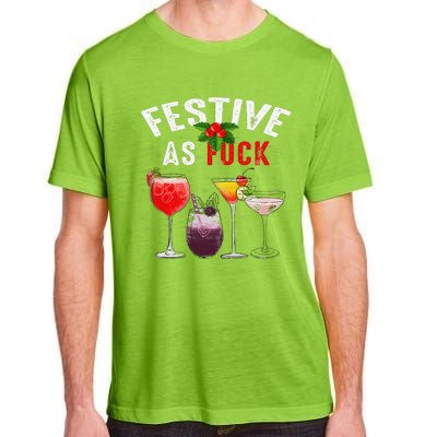 Festive As F Ck Funny Ugly Christmas Holiday Cocktail Juice Adult ChromaSoft Performance T-Shirt