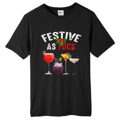 Festive As F Ck Funny Ugly Christmas Holiday Cocktail Juice Tall Fusion ChromaSoft Performance T-Shirt