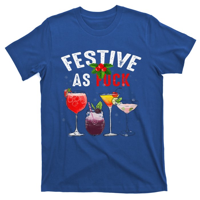 Festive As F Ck Funny Ugly Christmas Holiday Cocktail Juice T-Shirt