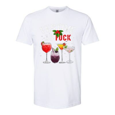 Festive As F Ck Funny Ugly Christmas Holiday Cocktail Juice Softstyle CVC T-Shirt