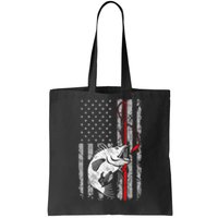 Fishing American Flag Vintage USA Bass Fisherman Tote Bag