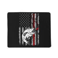 Fishing American Flag Vintage USA Bass Fisherman Mousepad