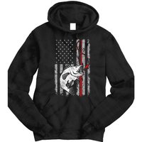 Fishing American Flag Vintage USA Bass Fisherman Tie Dye Hoodie