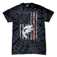 Fishing American Flag Vintage USA Bass Fisherman Tie-Dye T-Shirt