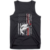 Fishing American Flag Vintage USA Bass Fisherman Tank Top