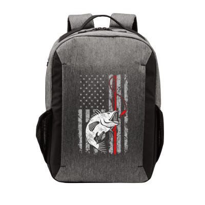 Fishing American Flag Vintage USA Bass Fisherman Vector Backpack