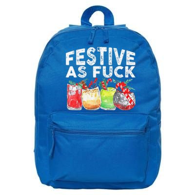 Festive As Fuck Funny Ugly Christmas Holiday 16 in Basic Backpack