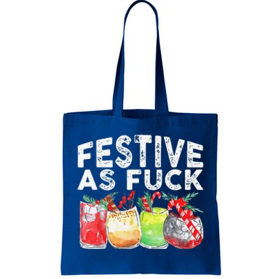 Festive As Fuck Funny Ugly Christmas Holiday Tote Bag