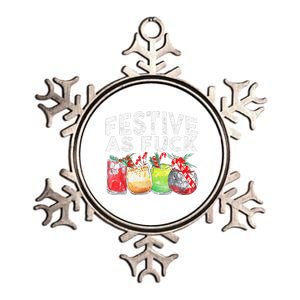 Festive As Fuck Funny Ugly Christmas Holiday Metallic Star Ornament