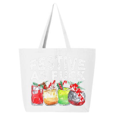 Festive As Fuck Funny Ugly Christmas Holiday 25L Jumbo Tote