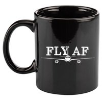 Fly AF Funny Pilot Flight Attendant Gift 11oz C Handle Ceramic Mug