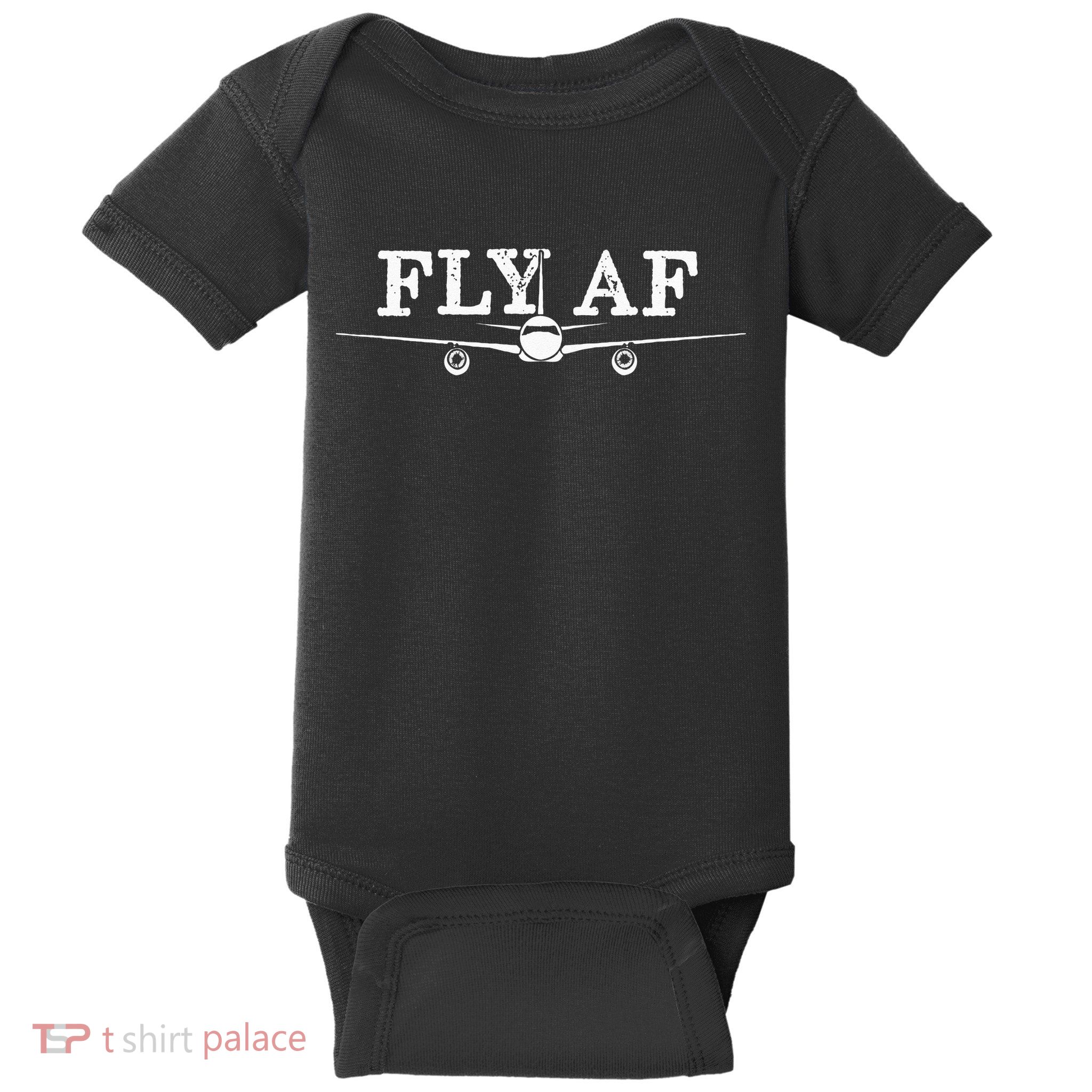 Fly AF Funny Pilot Flight Attendant Gift Baby Bodysuit