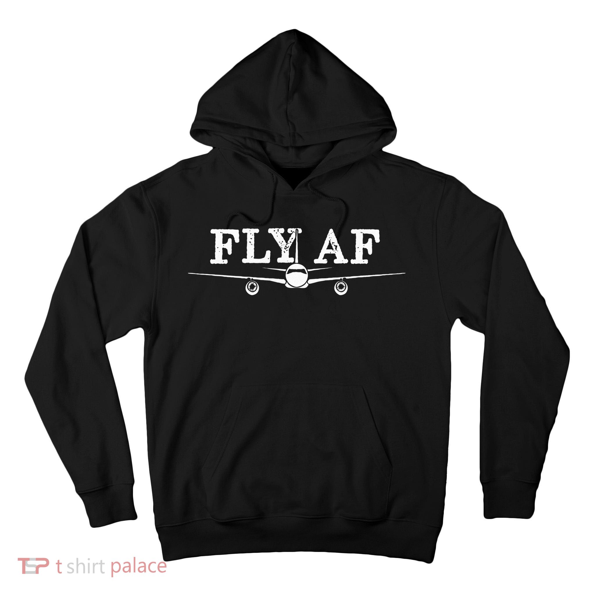 Fly AF Funny Pilot Flight Attendant Gift Tall Hoodie