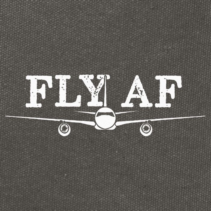 Fly AF Funny Pilot Flight Attendant Gift Cotton Canvas Backpack
