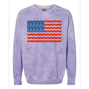 Fishing American Flag Patriotic Fishing 4th Of July Colorblast Crewneck Sweatshirt