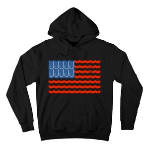 Fishing American Flag Patriotic Fishing 4th Of July Hoodie