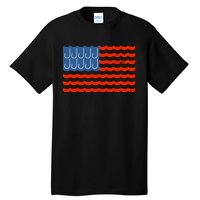 Fishing American Flag Patriotic Fishing 4th Of July Tall T-Shirt