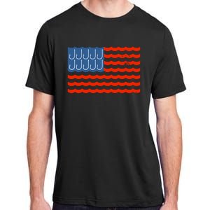 Fishing American Flag Patriotic Fishing 4th Of July Adult ChromaSoft Performance T-Shirt