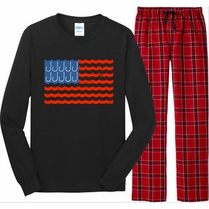 Fishing American Flag Patriotic Fishing 4th Of July Long Sleeve Pajama Set