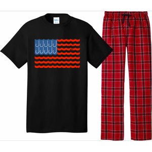 Fishing American Flag Patriotic Fishing 4th Of July Pajama Set