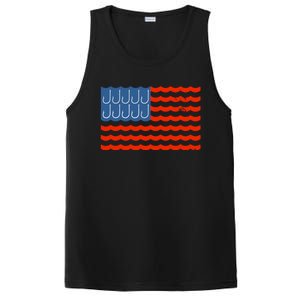 Fishing American Flag Patriotic Fishing 4th Of July PosiCharge Competitor Tank