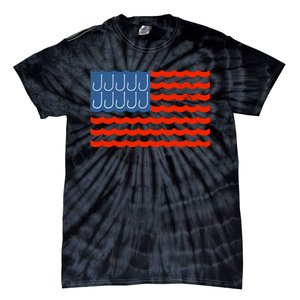 Fishing American Flag Patriotic Fishing 4th Of July Tie-Dye T-Shirt